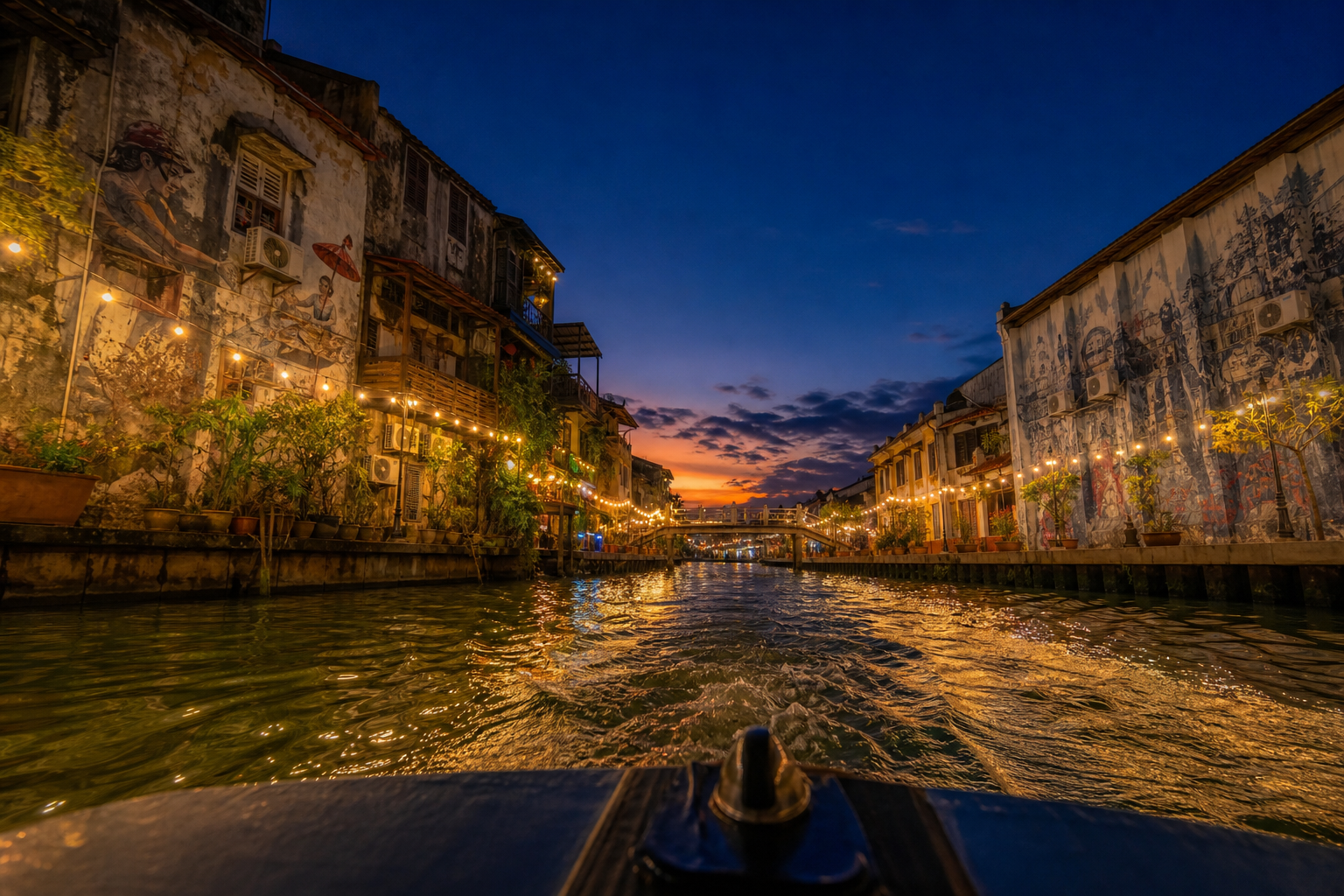 The riverside lights go on at dusk and cruises run late. Book after dark, not four in the afternoon.