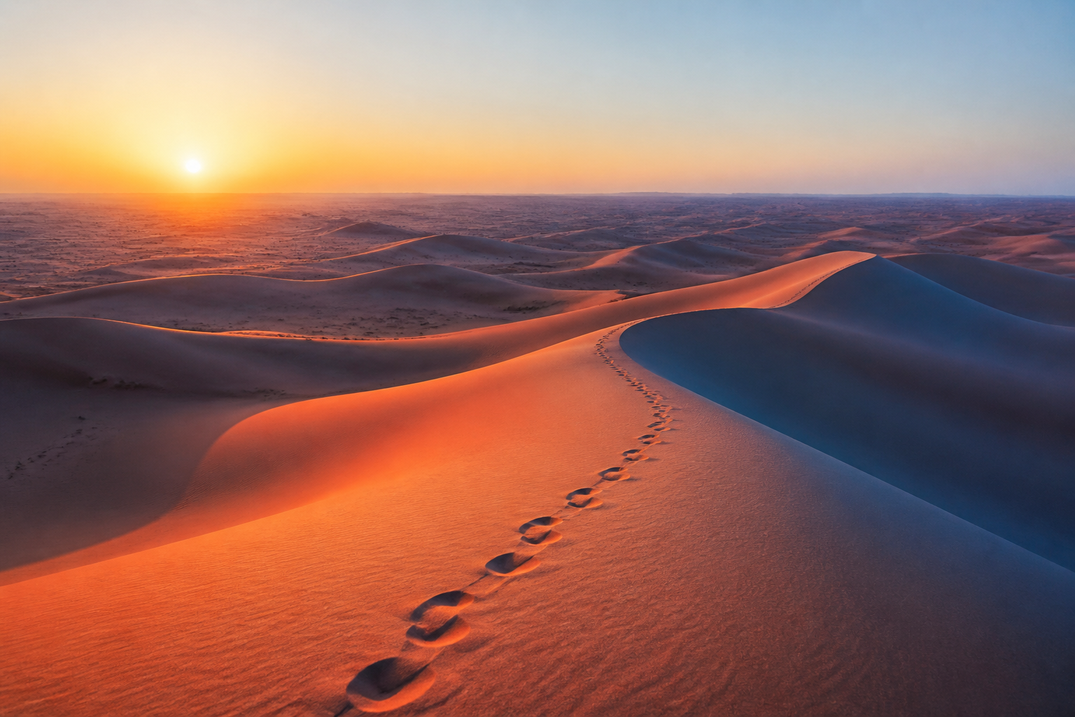 Six in the morning, and about an hour before the first vehicles arrive. Take a jacket. The desert is genuinely cold before sunrise and nobody packs for that.