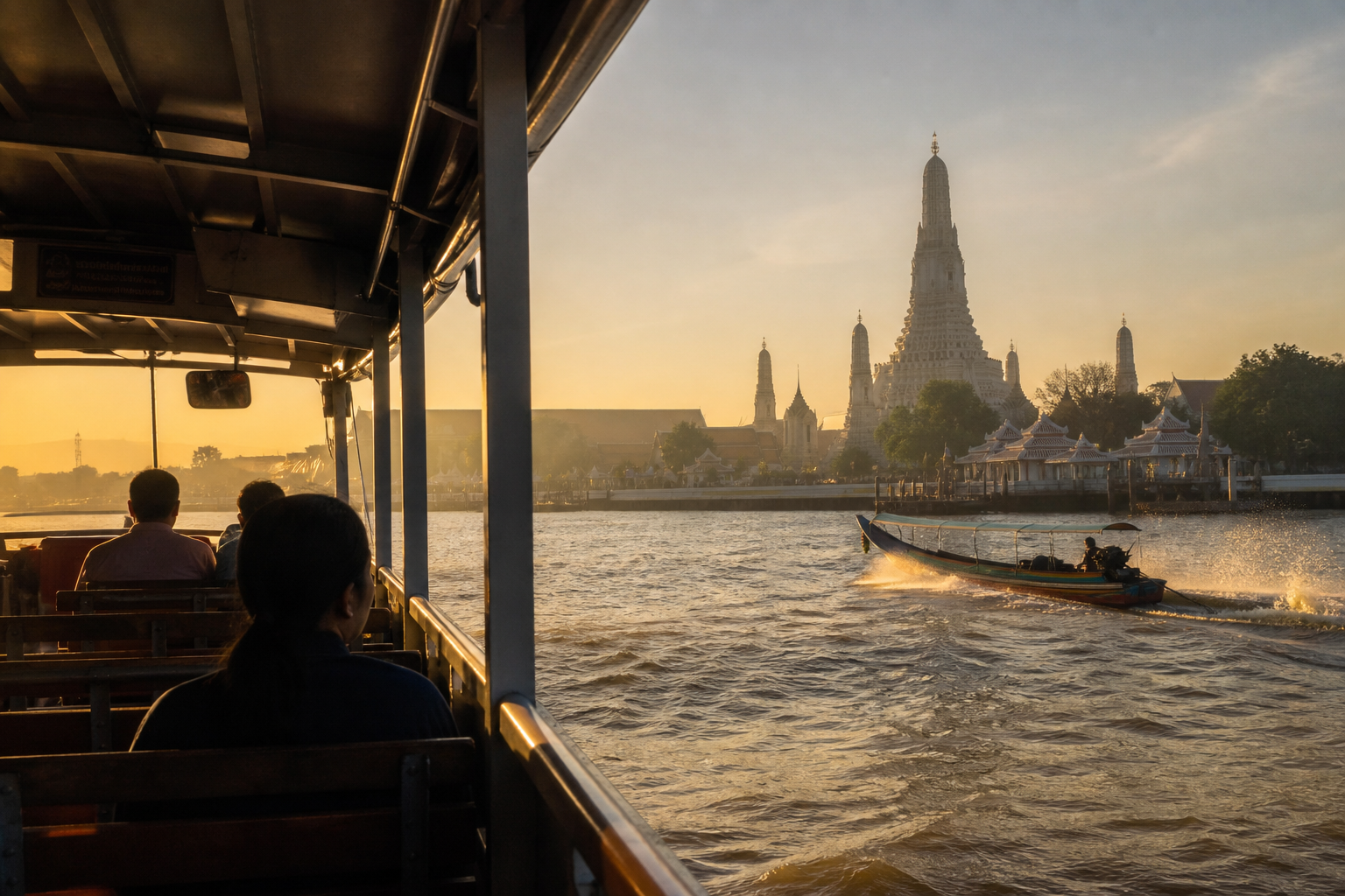 The river boats start around 8.30am. The first hour is the only genuinely cool part of a Bangkok day.