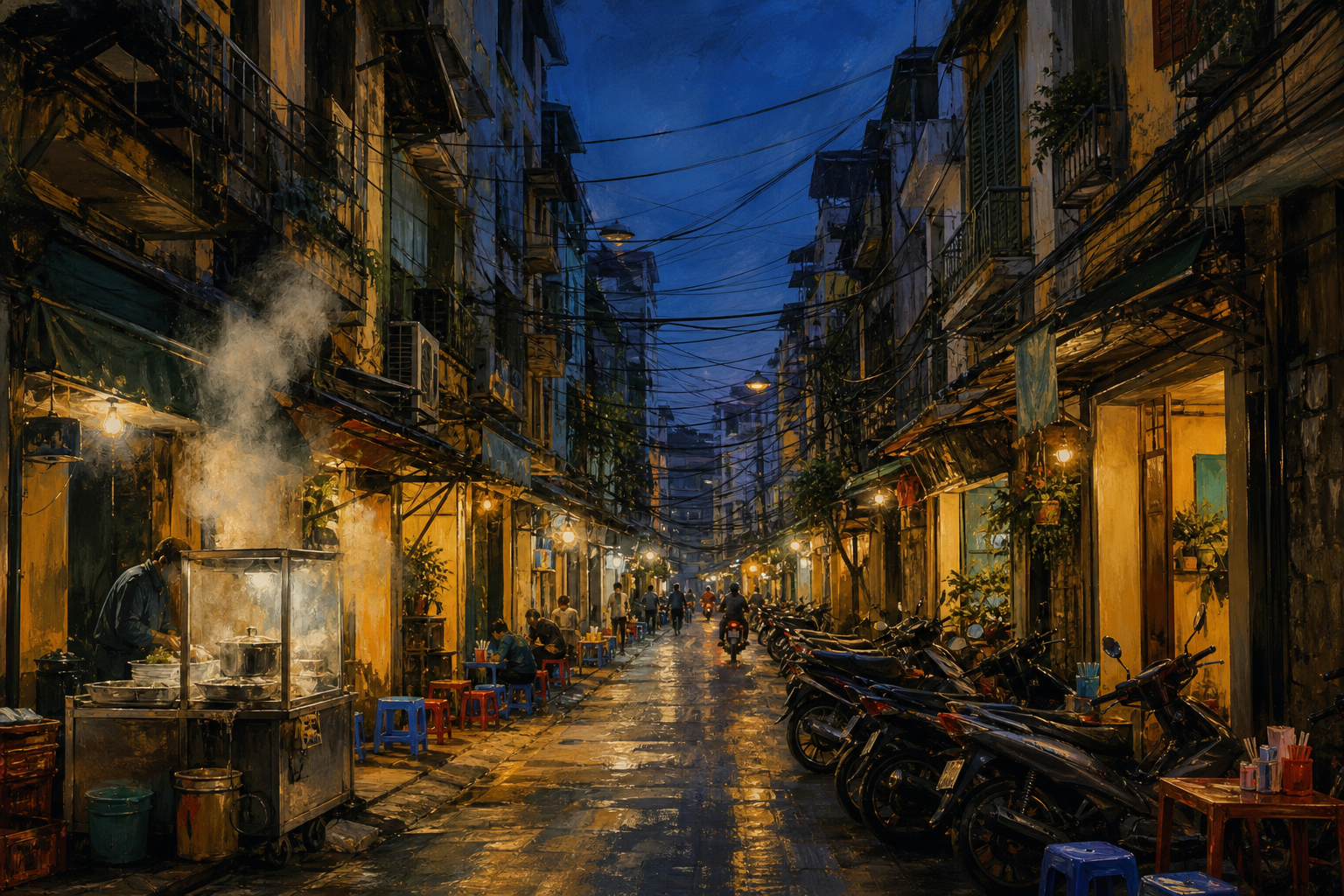 Hanoi's Old Quarter after dark. Four Indian cities will have a non-stop into this city by late October. Ho Chi Minh City has been losing them.
