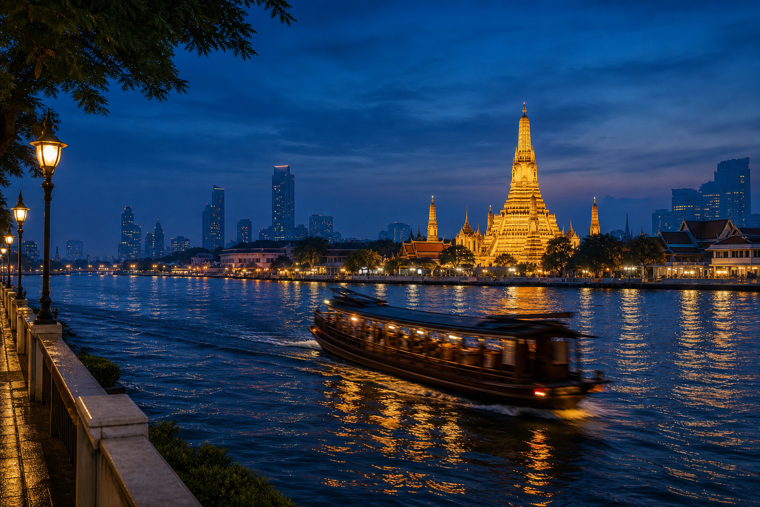 Vijit Chao Phraya runs from 13 November to 13 December along both banks. Walking the riverside is free.