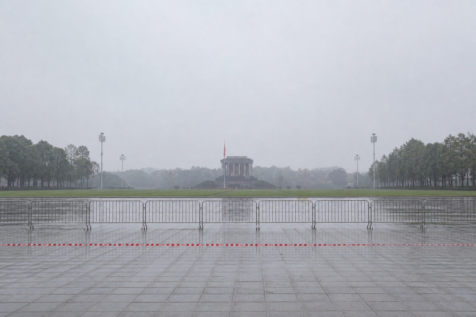 Ba Dinh Square at half past seven. Open, free, and as close as anybody gets to the mausoleum before 3 November.