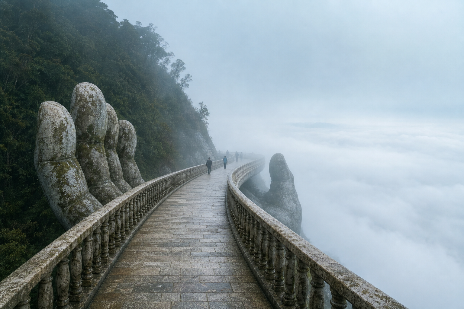 Above the cloud line at about 1,400 metres. The beach thirty kilometres east was under flat grey rain the same morning.