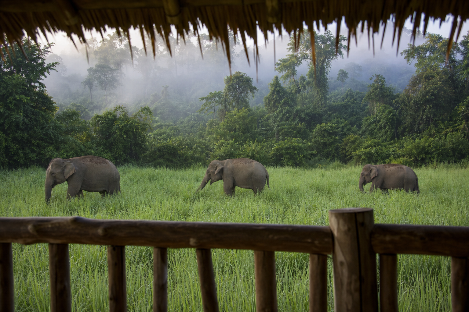 An illustration of a no-contact elephant reserve. The test of a good one is whether you are allowed near the animals at all.