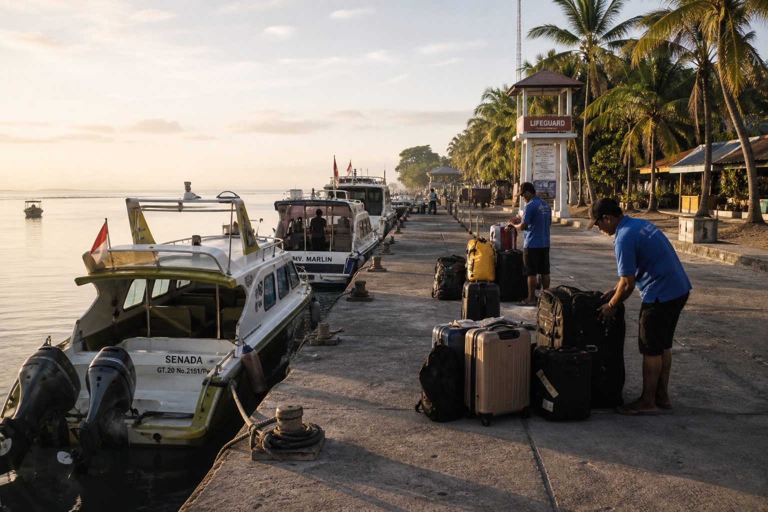 Boats stop leaving Sanur at about one in the afternoon. Take the earliest crossing, not the convenient one.